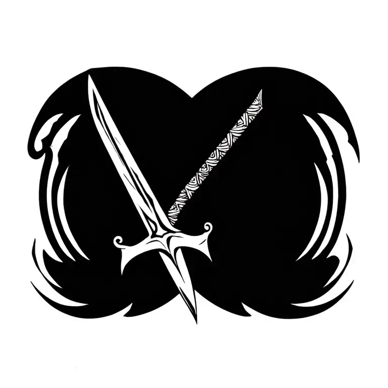 Tribal St Michael Raised Sword