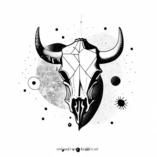 Cow Skull With Space Galaxy
