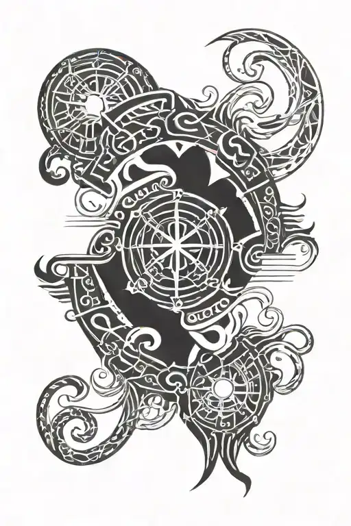 Forearm Cuff With The Vegvisir Symbol Incorporated