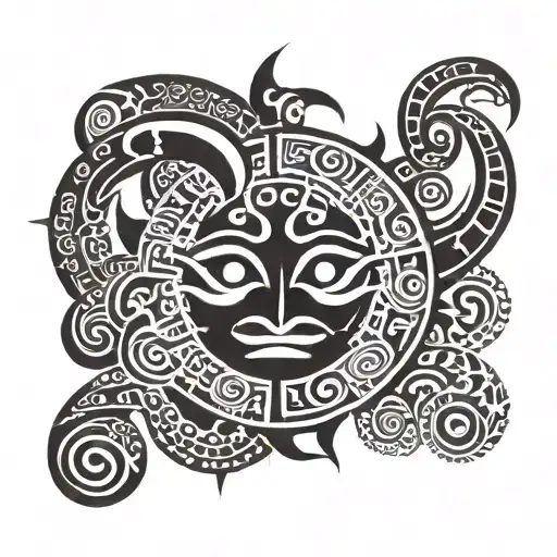 Maori Sun That Contains Or Even Composes A Cobra