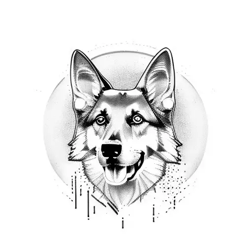 Simple German Shepherd Outline