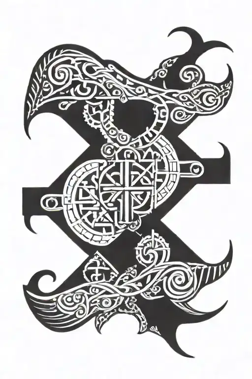 Forearm Cuff With The Vegvisir Symbol Incorporated