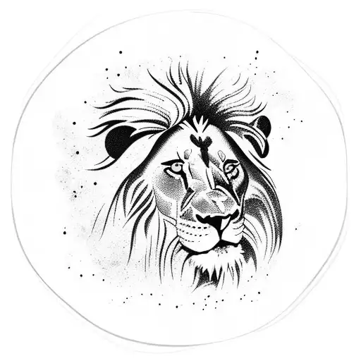 Lion With A Table Tennis Bat In His Hand