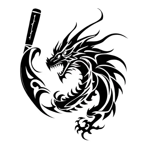 A Cricket Bat And Ball Morphing Into A Fierce Dragon