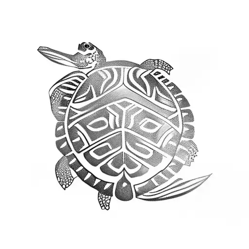 Solid Armband With Turtle