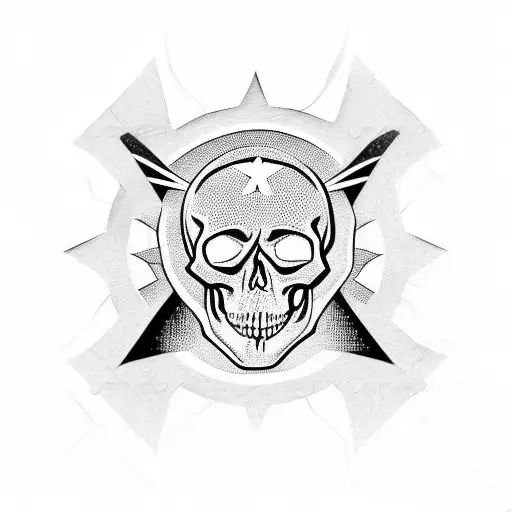 Skull To Cover 5 Point Star