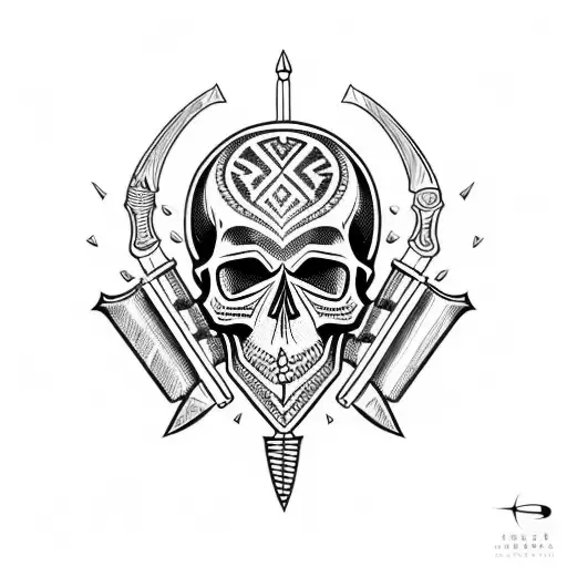 Skull With Weapon