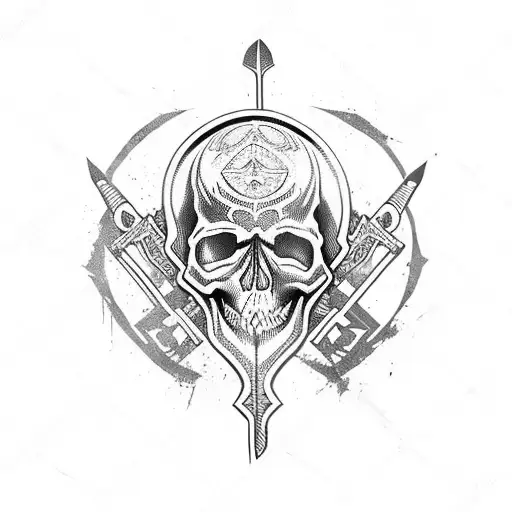 Skull With Weapon