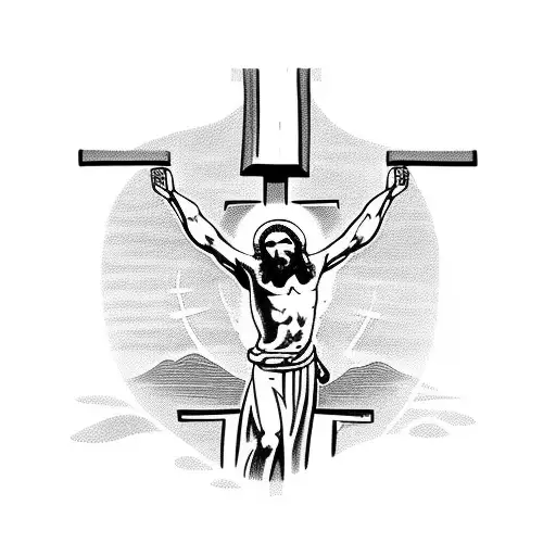Jesus On Cross And Philippine Tribal For Shoulder