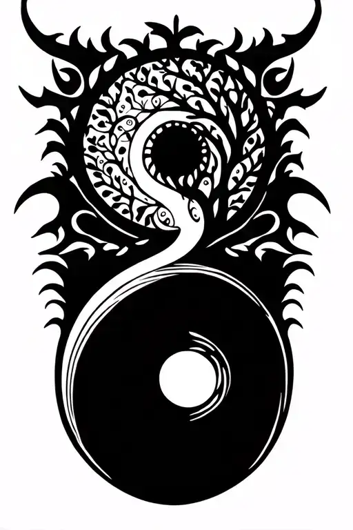 Ying Yang With The Tree Of Life