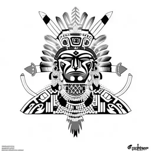 Aztec Warrior With Jaguar Headdress