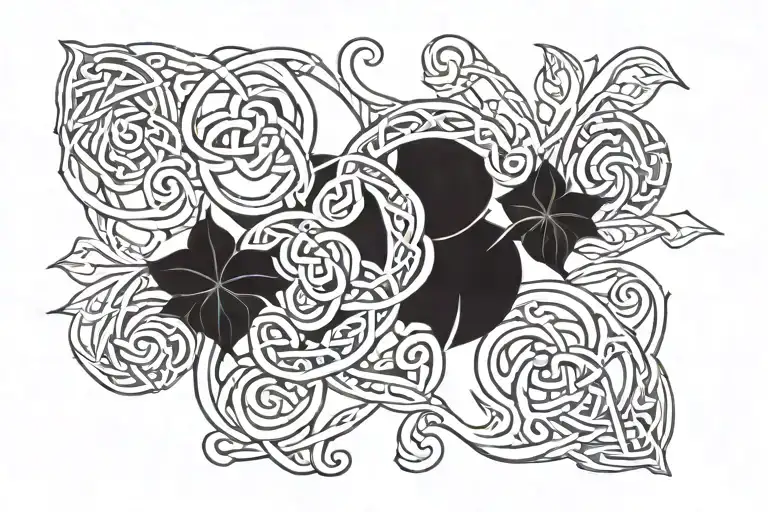 Ivy Leaves And Celtic Knot Arm Band