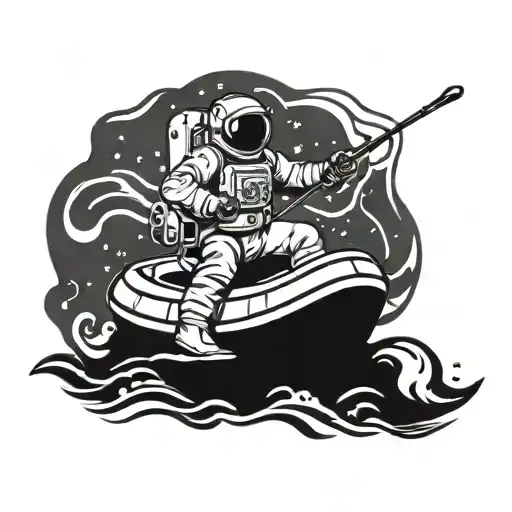 Astronaut Riding A River Raft With Cam Buckle And Strap