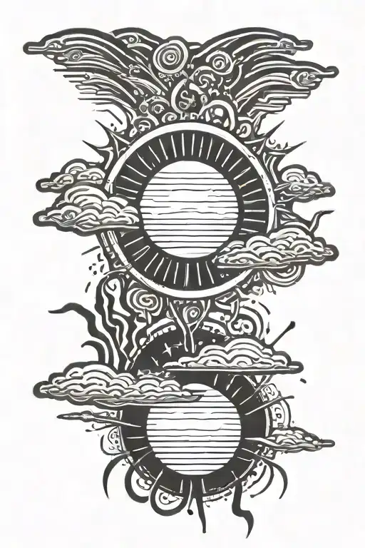 I Want A Tattoo Of The Sun Rising And Its Rays Shining Through A Stormy Cloud