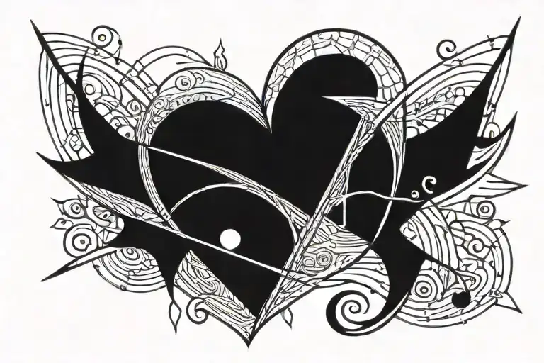 Heart And Lines Underboobs Female