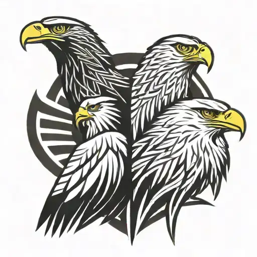 Bald Eagle And Philippine Eagle Face To Face