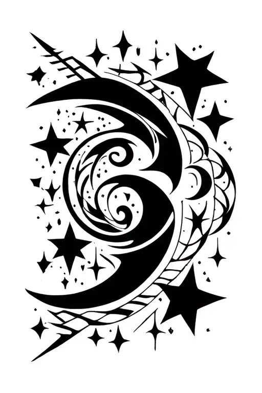 Arrow Crescent Moon And Stars