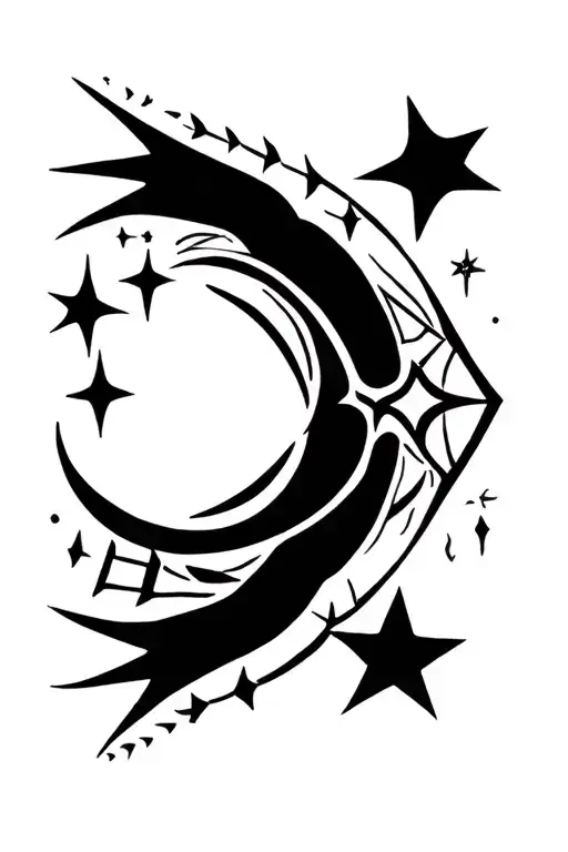 Arrow Crescent Moon And Stars