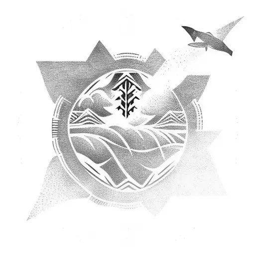 Ohana Hawaiian Theme With Sky And Ocean