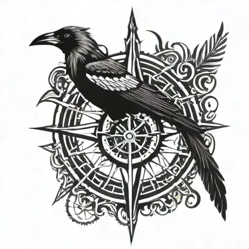 Nordic Compass Combined Whit Odins Crows