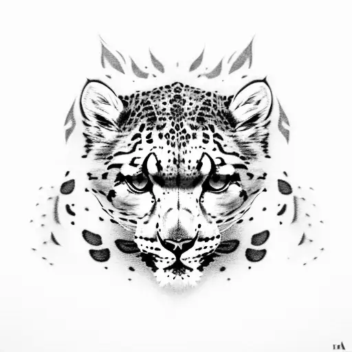 Snow Leopard With Wings From An Eagle