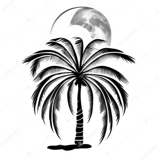 Palm Tree And Moon