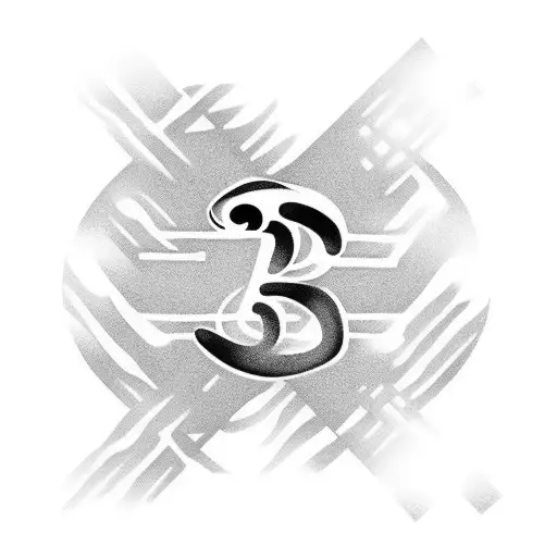 Mother With Daughter And Number Six And Letter M And Letter B