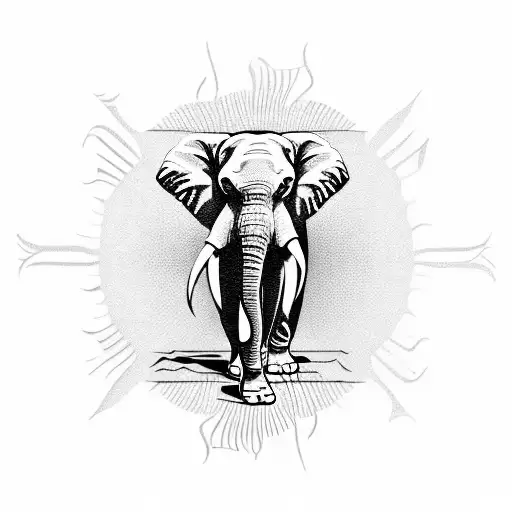 A Sitting Elephant Holding A Sun Balloon