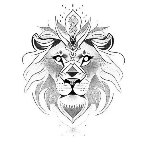 Design A Tattoo Showcasing A Powerful Lion Working Out