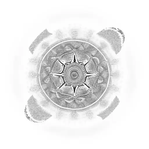 A Psychedelic Mandala With A Tree At Its Center Surrounded By Melted Fluid Patterns