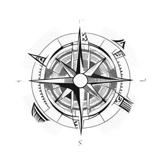 Black Compass Cracked Apart
