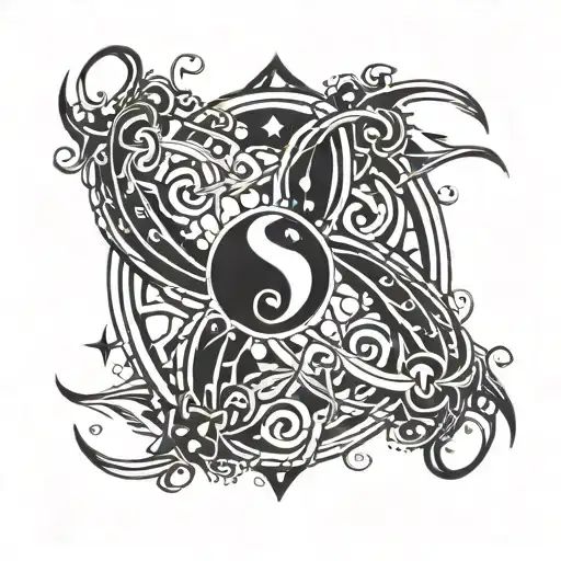 Cancer And Gemini With Stars Around Them