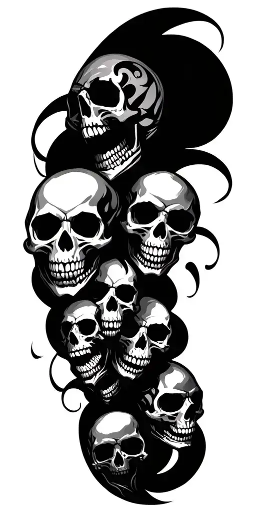 Skulls Connected Up Arm Sleeve