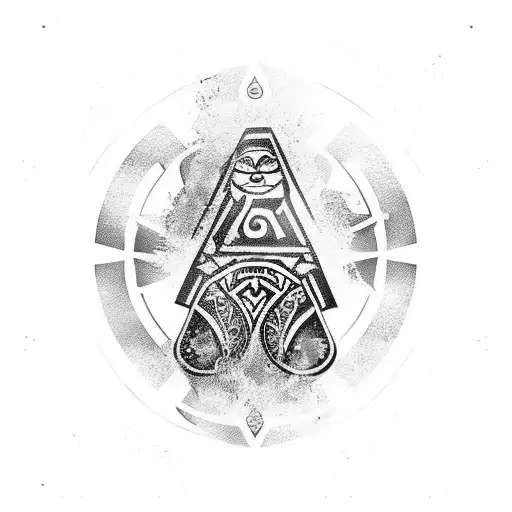 Water Totem With The Number 59 And Fish Cut