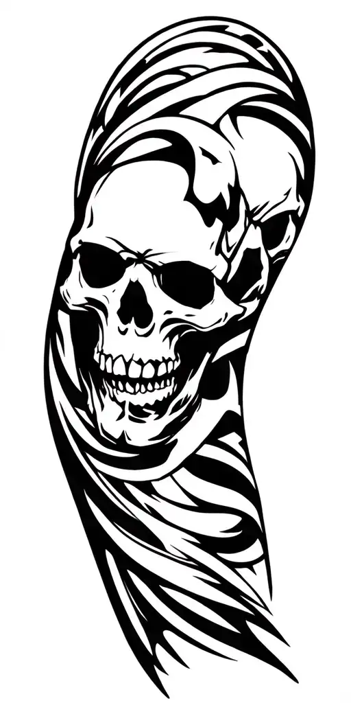 Skulls Connected Up Arm Sleeve