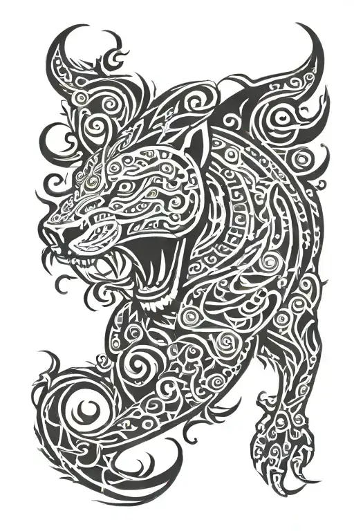 Maori Lion Fire Dolphin