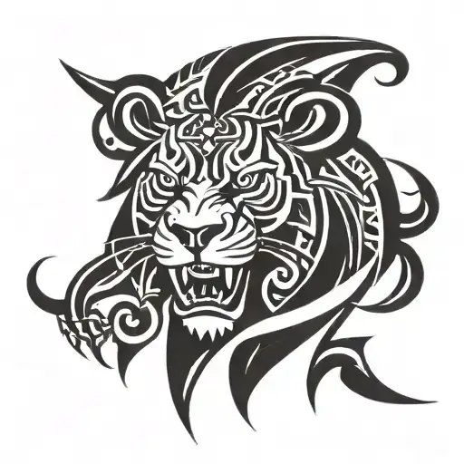Maori Lightning Funny Lion