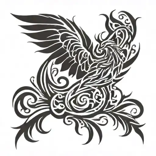 Phoenix Rising From Flames Right Forearm