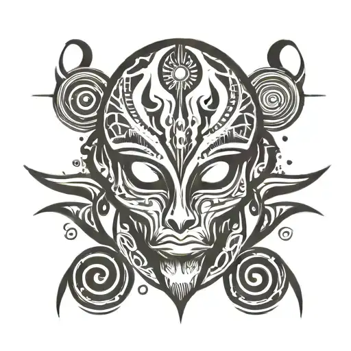 Space Galaxy Alien In A Long Strip