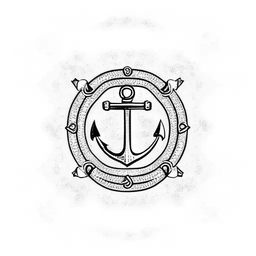 Anchor With Diamonds And Watch