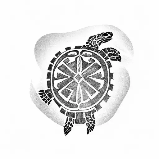 A Traditional Polynesian Sea Turtle Design