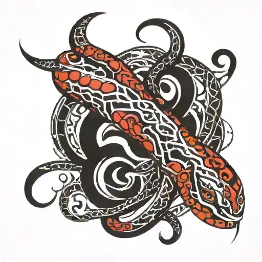 Red Ink Snake Wrapped