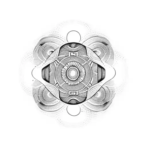 Daisies And Part Of A Soccer Ball Along With Geometric Shapes For A Sleeve