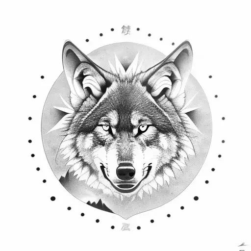 Dacic Wolf Protecting Family And Yin Yang