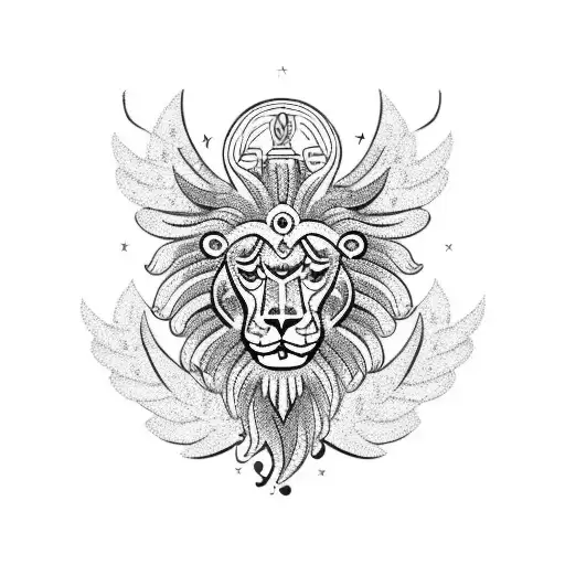 Leo Lion With Wings That Jumps Front