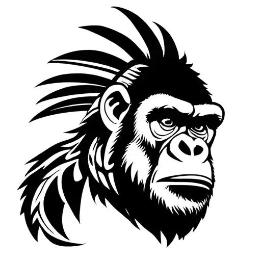 Polynesian Gorilla King Looking To The Side