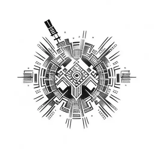 Filipino Tribal Tatoo With Electrical Circuit Board Theme