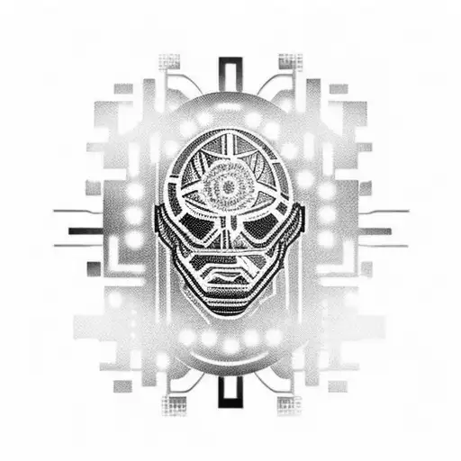 Filipino Tribal Tatoo With Electrical Circuit Board Theme