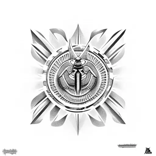 Neo Tribal Design Incorporating Elements Of The Egyptian Scarab