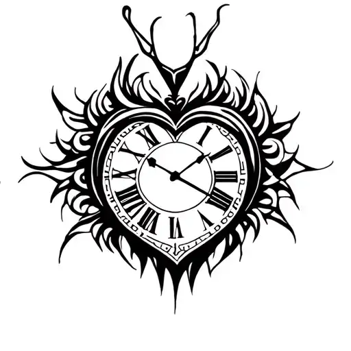 Clock And Heart Intertwined